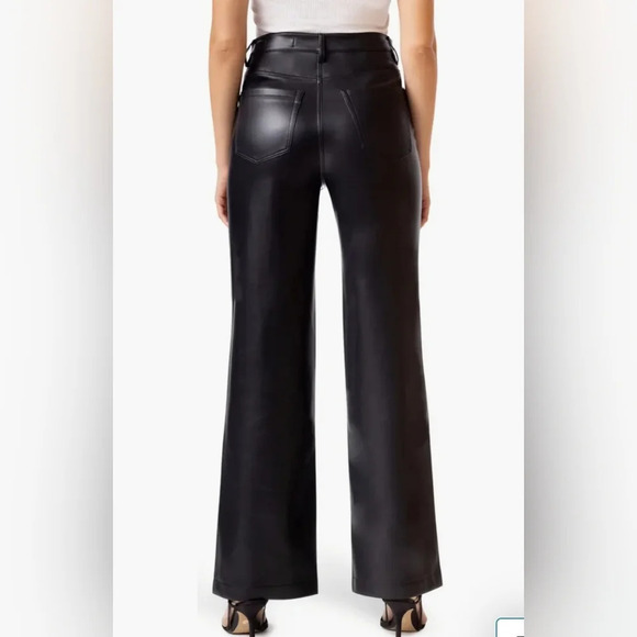 Revolve Blank NYC Franklin Vegan Leather Wide Leg Pants Carbon black 26 - Picture 3 of 4
